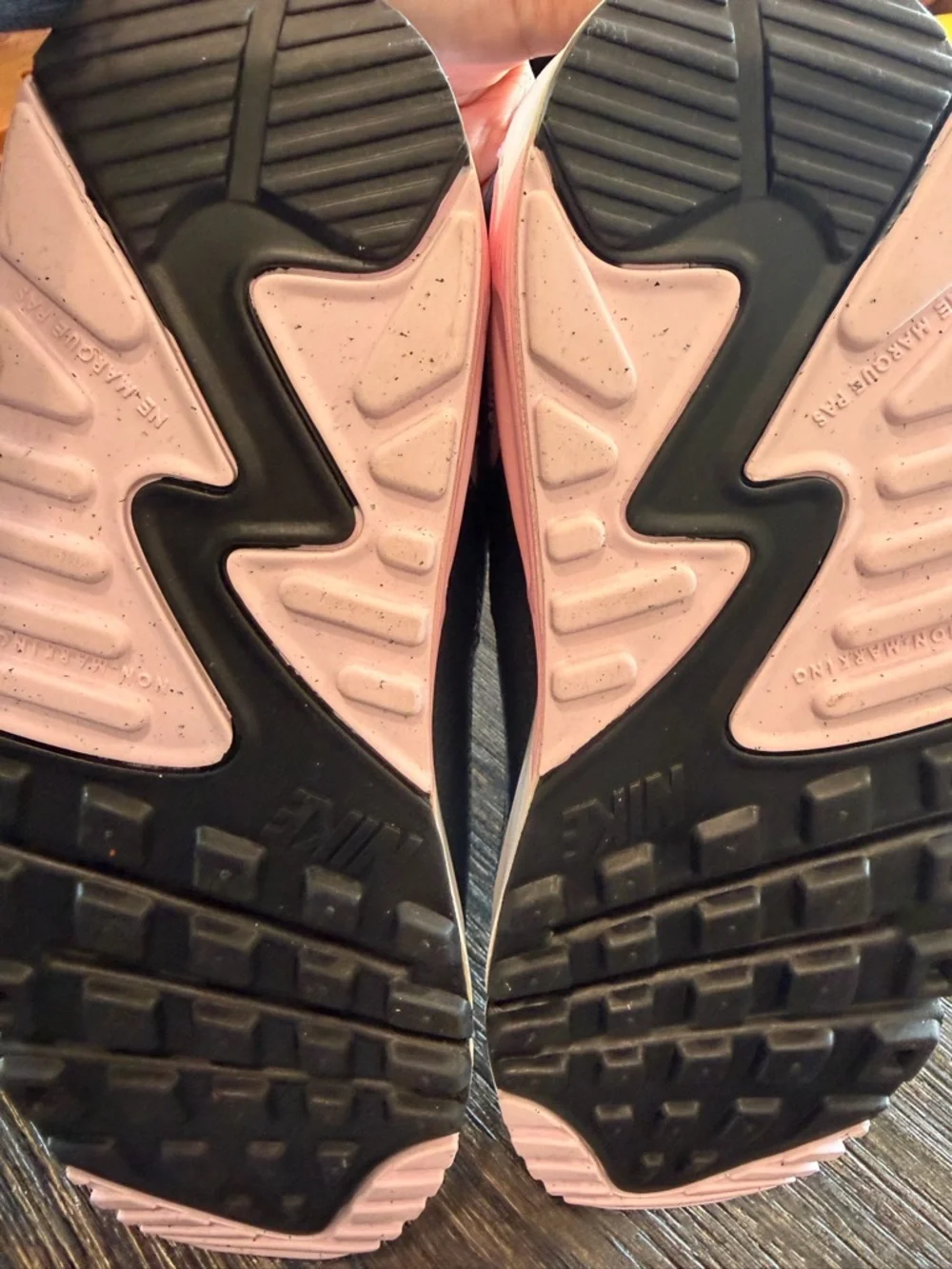 Nike Air Max 90 Shoes - White Pink Foam Armory Navy - size 6.5Y